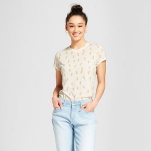 NWT Women's Short Sleeve Pineapple Print T-Shirt